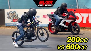 Yamaha RX 🆚 XJ6 🆚 R6 🆚 Fazer 800 🆚 CB1000R 🆚 África Twin 🔥 DRAG RACING [upl. by Atiek]