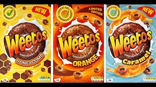 Weetos New amp Older Variations Review amp Cereal Adverts 2023 [upl. by Aytnahs62]