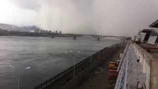 Freak snow storm swallows entire Russian bridge [upl. by Yanahc]