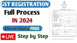 New GST Registration Process in 2024 l GST Registration kaise kare in 2024 l Step By step [upl. by Wj]