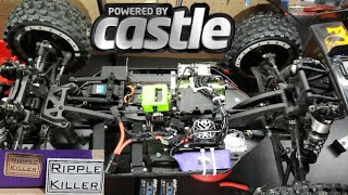 Losi DBXLE 20 Xlx2 ESC Relocated amp Ripple Killer Cap Pack 100mph OffRoad RC Project 1100kv [upl. by Cristal]