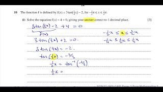 CAIE 970912MJ17 Pure Maths Paper 12 Q10 i Solving Trigonometric Equations [upl. by Arded]