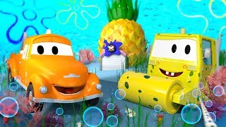 Steve is Sponge Bob  Toms Paint Shop in Car City 🎨 l Cartoons for Kids [upl. by Ambrose]