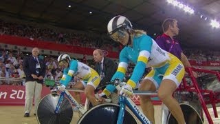 Cycling Track Womens Team Sprint Finals  Australia v Ukraine Bronze Medal London 2012 Olympics [upl. by Enad466]