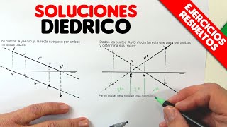 Rectas y Trazas en Sistema Diédrico  Soluciones a ejercicios de laslaminas  Problemas Resueltos [upl. by Eelyam]