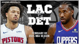 LA Clippers vs Detroit Pistons Full Game Highlights  Feb 2  2024 NBA Season [upl. by Robbi332]