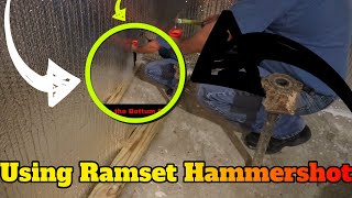 Using Ramset Hammershot to install Bottom Plates for basement wall [upl. by Geiss813]