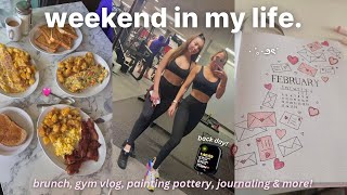 productive weekend vlog 🤍 brunch gym vlog painting pottery journaling amp more [upl. by Aeet893]