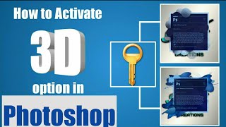 How to Activate 3d option in Photoshop [upl. by Ardeahp]