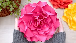 【ペーパー牡丹】紙で作る大きいな花の作り方｜花飾り｜How to make large size paper flower｜AyaWangPaper [upl. by Hach597]