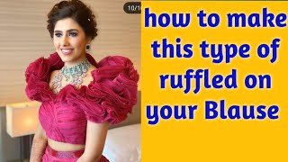 how to make ruffle blouseoffsholder blousegourav Gupta designfashion design saree blouseruffel [upl. by Ecnerwaled400]