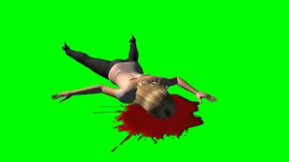 Blood Splatter with dead woman 2  green screen effects  free use [upl. by Adnohsak282]