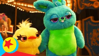 Fluffy Stuff with Ducky amp Bunny quotThree Headsquot Clip  Pixar Popcorn  Pixar [upl. by Ednihek]