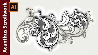 How to Vectorize an Acanthus Scrollwork Sketch in Adobe Illustrator [upl. by Tehcac]