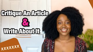 How To Critique An Article amp Write About It Write An Articles Critique [upl. by Moina37]