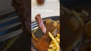 Steak beef meat grill bbq lunch hotplate frenchfries resto makan siang food kuliner [upl. by Nnyliak594]