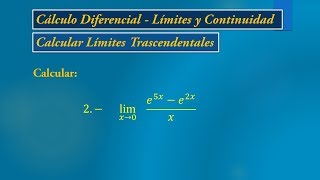 Limites Trascendentales  Ejemplo 2 [upl. by Lerrud411]