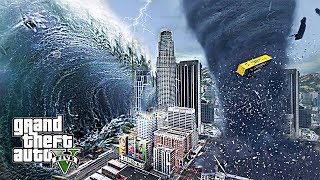 MEGA TSUNAMI AND TORNADO DESTROY LOS SANTOS  GTA 5 END OF LOS SANTOS APOCALYPSE MOD [upl. by Deevan]