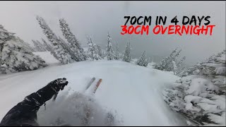 Skiing WAIST DEEP Snow at MARMOT BASIN [upl. by Gloriane]