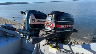 Mercury 75hp vs Evinrude 75hp Speed test dual power run [upl. by Kcirdlek359]