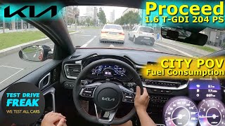 2023 Kia Proceed GT 16 TGDI 204 PS CITY POV DRIVE with Fuel Consumption [upl. by Cahan123]