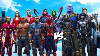 AVENGERS amp GUARDIANS OF THE GALAXY VS THANOS amp BLACK ORDER  INFINITY BATTLE [upl. by Oiramaj]