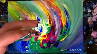 Finger Painting Artist  Abstract Rainbow Painting for Beginners 5 [upl. by Thevenot]