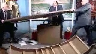 TV guests destroy studio in onair brawl [upl. by Scales182]