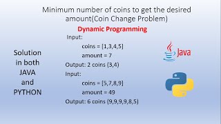 Coin Change Problem  Dynamic Programming  Java  Python  Tamil [upl. by Aneladdam]