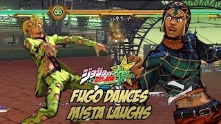 JoJos Bizarre Adventure All Star Battle  Mista Laughs at Fugo Dancing [upl. by Guinna]