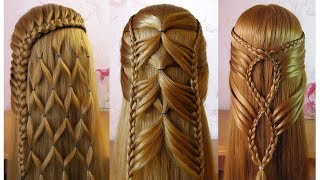 Coiffures simples et belles 🌷 facile à faire cheveux longsmi longs [upl. by Mahmud]