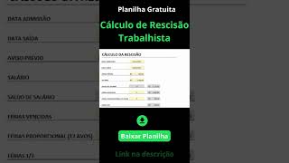 Planilha para Cálculo de Rescisão Trabalhista Gratuita [upl. by Losyram]