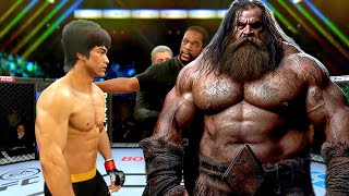 PS5  Bruce Lee vs Super Titan Hagrid EA Sports UFC 4 [upl. by Nylitak]