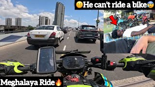 😨He Can’t Ride a Bike😰 Ep7  Nonstop Ride🔥 Kolkata To Siliguri📍 Meghalaya Ride ❤️ Aj Squad [upl. by Llecram]