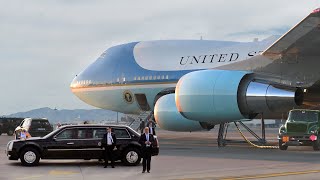 Air Force One Boeing 747 Lands at Osan Air Base Korea [upl. by Ennaira]