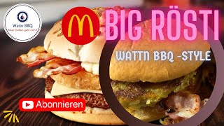 Wattn BBQ  Style Big Rösti Burger mein Nachbau von der quotgoldenen Möwequot [upl. by Salguod]