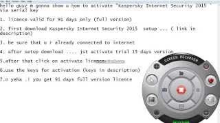 Kaspersky Internet Security 2015 Online Activation Key is Here  91 DAYS [upl. by Chesna]