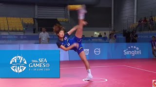 Sepaktakraw Womens Regu Semifinal Thailand vs Vietnam Day 8  28th SEA Games Singapore 2015 [upl. by Piotr682]