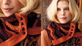 41 Buttoned Cowl Vogue Knitting Crochet 2012 [upl. by Ennasor866]