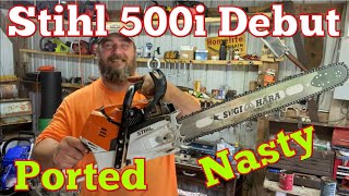 Stihl 500i debut Ported And Nasty Crazy Power [upl. by Thaddaus805]