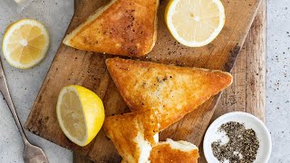 How to make Saganaki Aphrodite Kefalotyri Saganaki Cheese Educational Video [upl. by Eanram573]