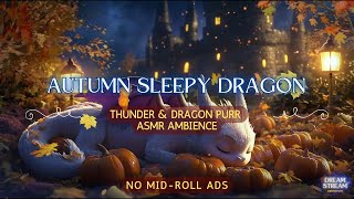 Autumn Sleeping Dragon ASMR Dragon Sleeping in Thunder Relaxing Fantasy Sounds DND Relax in Fall [upl. by Trojan579]