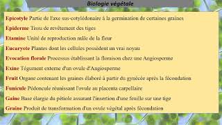 biologie végétale floristique s4 terme et définition [upl. by Garap]