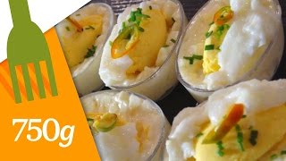 Recette de Petites verrines façon oeuf mimosa  750g [upl. by Apfelstadt]