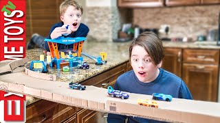 Sneak Attack Squad Cardboard Racing Fun Featuring The Dinoco Color Changers Car Wash [upl. by Harbird904]