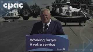 Ontario Premier Doug Ford discusses new joint support air unit – July 29 2024 [upl. by Xuagram]