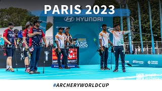 India v USA – compound men team gold  Paris 2023 World Cup S4 [upl. by Cleon]