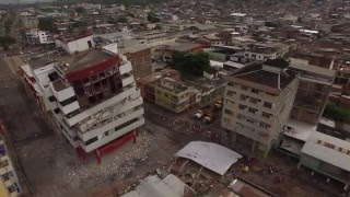 Video e Imágenes aéreas de zonas afectadas por el terremoto en Ecuador de 78 ER Impresionante [upl. by Etty]