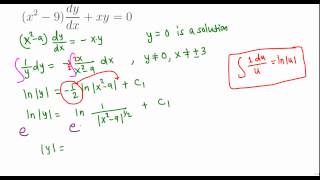 Separable differential equations example 611 [upl. by Penelopa]