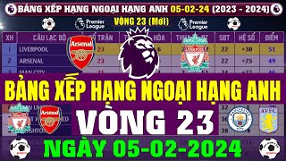 Bảng Xếp Hạng Ngoại Hạng Anh 2023 Mới Nhất Vòng 23 Ngày 522024  Liverpool 51đ Arsenal 49đ [upl. by Aniar250]